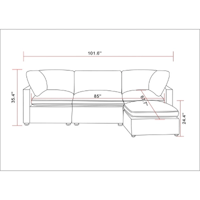 4pc Allandale Modular Sectional Sofa Set Gray - Threshold™ - Image 6