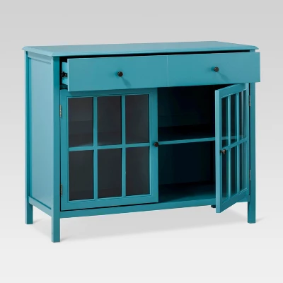 Windham 2 Door Accent Buffet, Cabinet With Shelves - Teal - Threshold™ - Image 3