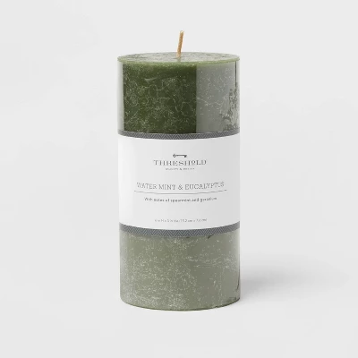 Pillar Candle Water Mint & Eucalyptus Green - Threshold™ - Image 4