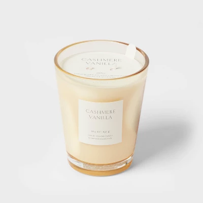 Colored Vase Glass With Dustcover Cashmere Vanilla Candle Ivory - Threshold™ - Image 5