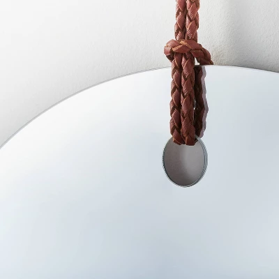 24" Frameless Mirror With Braided Leather Hanging Strap - Threshold™ Designed With Studio McGee - Image 2