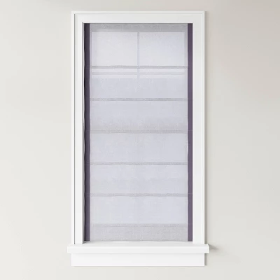 1pc Light Filtering Cordless Linen Blend Roman Window Shade Gray - Threshold™ - Image 2