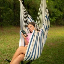 Pillowtop Chair Swing With Spreader Bar Heathered Blue - Threshold™