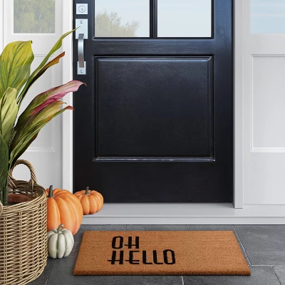 1'6"x2'6" Oh Hello Doormat Natural - Threshold™