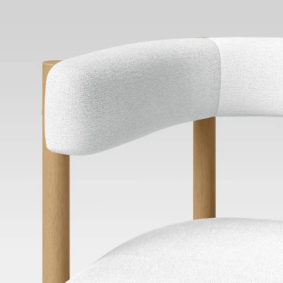 Kenova Upholstered Dining Chair With Wood Dowel Legs Cream - Threshold™ - Image 4