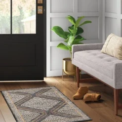 2'3"x3'9" Washable Tapestry Accent Rug Gray - Threshold™