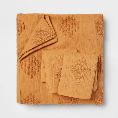 Tufted Diamond Crinkle Duvet Cover & Sham Set - Threshold™ - Image 3