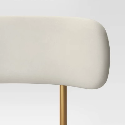 Orion Luxe Dining Chair With Brass Legs Gray Velvet - Threshold™ - Image 4