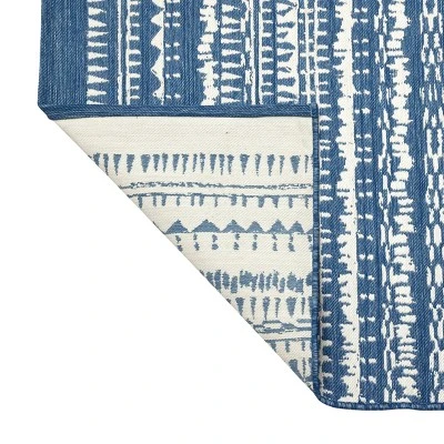 7' X 10' Outdoor Rug Striped Fringe Blue - Threshold™ - Image 3