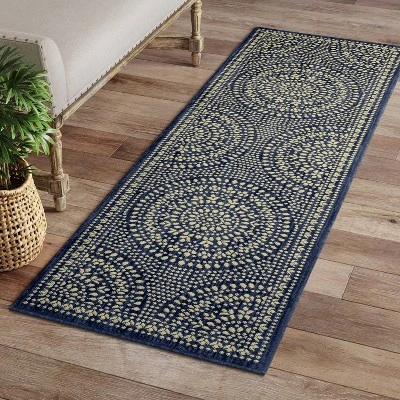 Butterfield Woven Novelty Area Rug Navy - Threshold - Image 2