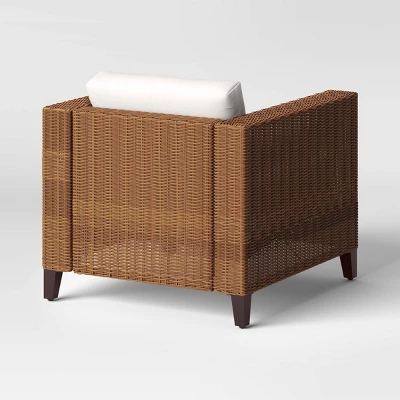 Brookfield Steel Wicker Club Chair With Cushions - Light Brown - Threshold™ - Image 3