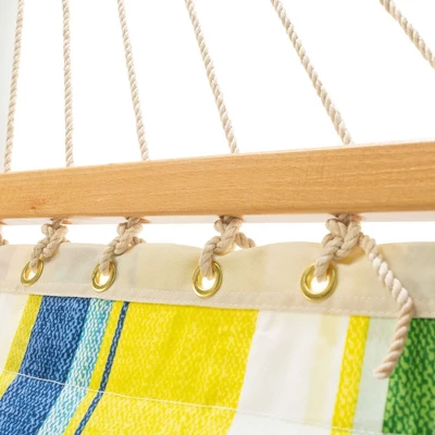 11.3' Pillowtop Outdoor Fabric Hammock Summer Stripe Yellow/Red/Blue - Threshold™ - Image 2
