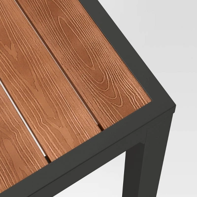 Bryant 6 Person Faux Wood Rectangle Patio Dining Table - Gray/Natural Wood - Threshold™ - Image 3