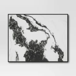 30" X 24" 2pk Marble Framed Printed Canvases Black/Tan - Threshold™