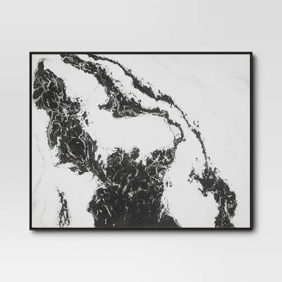 30" X 24" 2pk Marble Framed Printed Canvases Black/Tan - Threshold™