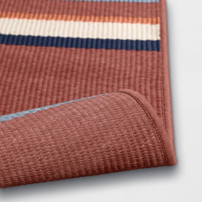 7'x10' Striped Outdoor Rug Red - Threshold™ - Image 3