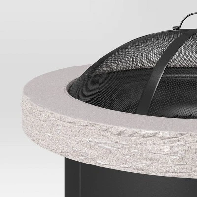 32" Stack Stone Wood Burning Outdoor Fireplace With Spark Screen - Threshold™ - Image 3