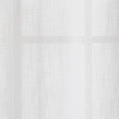 1pc 54"x84" Sheer Contrast Edge Window Curtain Panel White/Natural - Threshold™ - Image 3